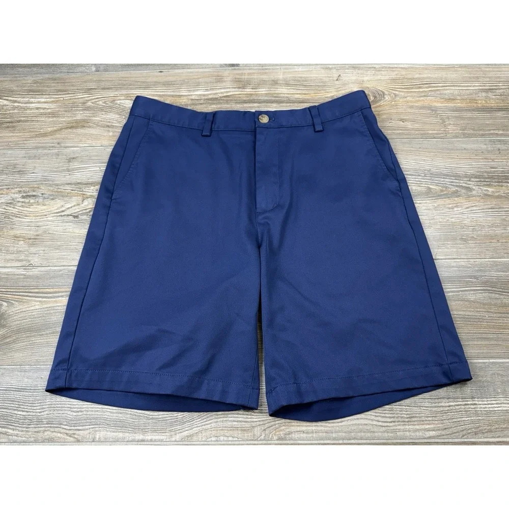 Vineyard Vines Links Shorts Mens 33 Navy Polyester Performance Stretch 9‎ Inch